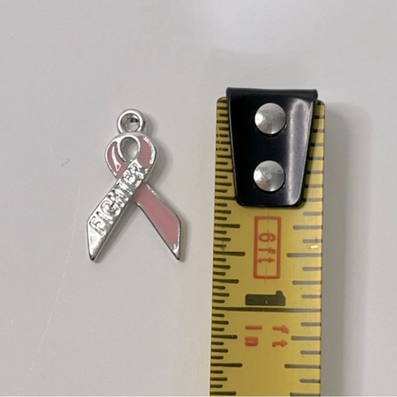 14 Enamel Pink Ribbon “Fighter” Pendant Charm PRICE FIRM - Picture 3 of 3